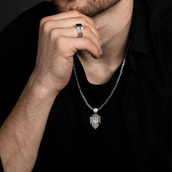 Серебряный подвес Трезубец-Герб Украины с золотой накладкой (арт. 7203/135пю) – изображение 2