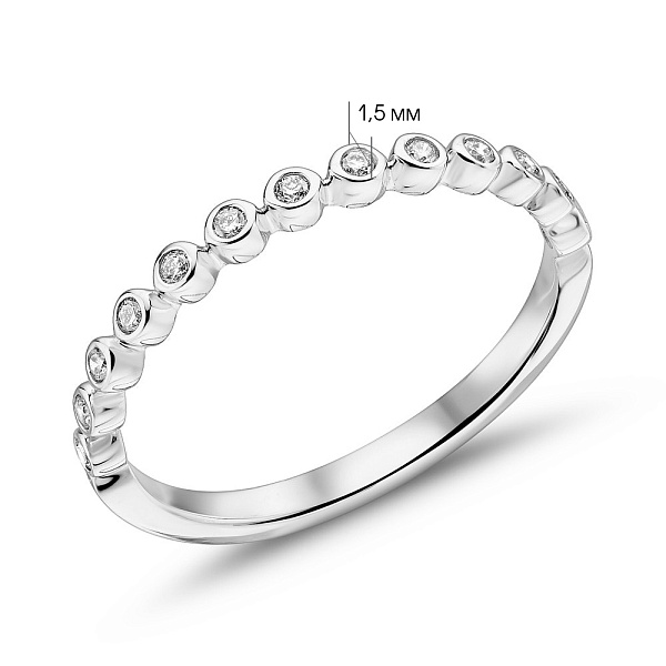 Золотое кольцо с дорожкой из бриллиантов (арт. К341409010б) – изображение 5