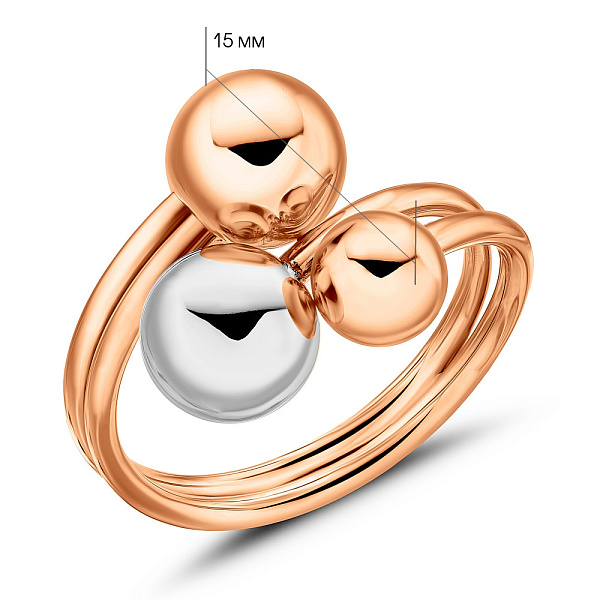 Каблучка з червоного і білого золота (арт. 155962кб) – зображення 2