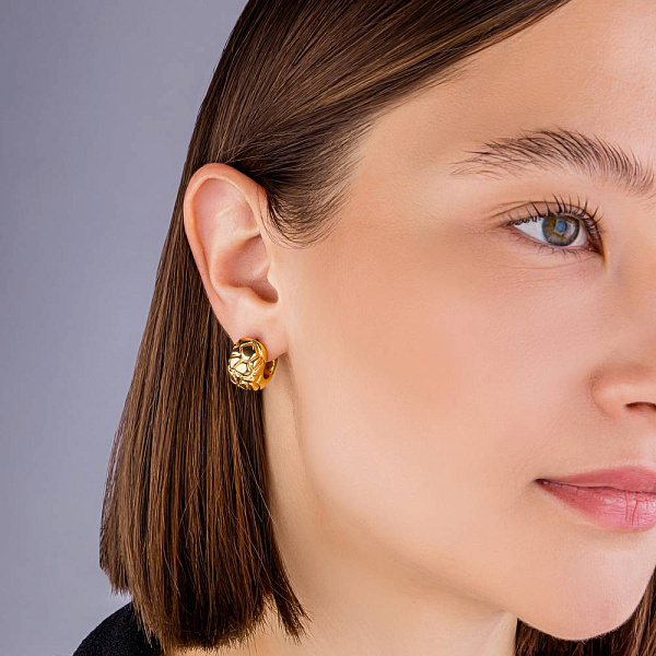 Золотые сережки-кольца Francelli (арт. 109761/15ж) – изображение 2