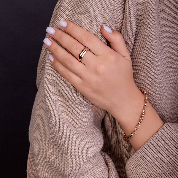 Кольцо из красного золота с родированием (арт. 155617р) – изображение 2