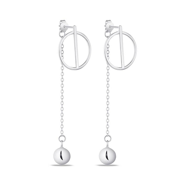 Сережки из серебра без камней Trendy Style (арт. 7518/5893) – изображение 1