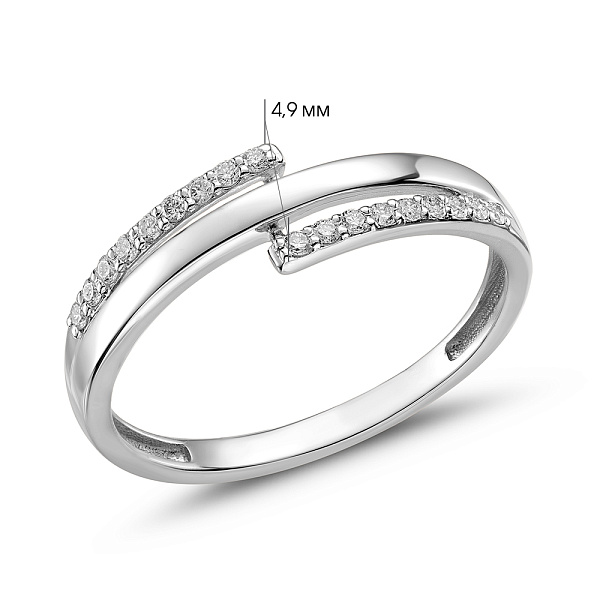 Кольцо из белого золота с бриллиантами (арт. К011388010б) – изображение 3