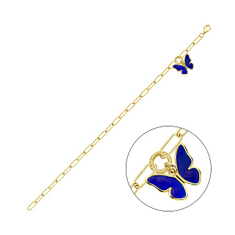 Золотой браслет Бабочка с эмалью (арт. 3261030жес)