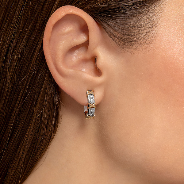 Золотые серьги с бриллиантами (арт. 2192207223) – изображение 2