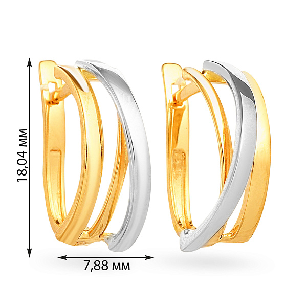 Сережки Синергія з жовтого і білого золота (арт. 110306ж) – зображення 2