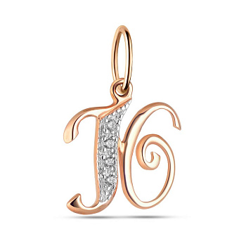 Золотая подвеска Буква Ю с фианитами (арт. 440295)
