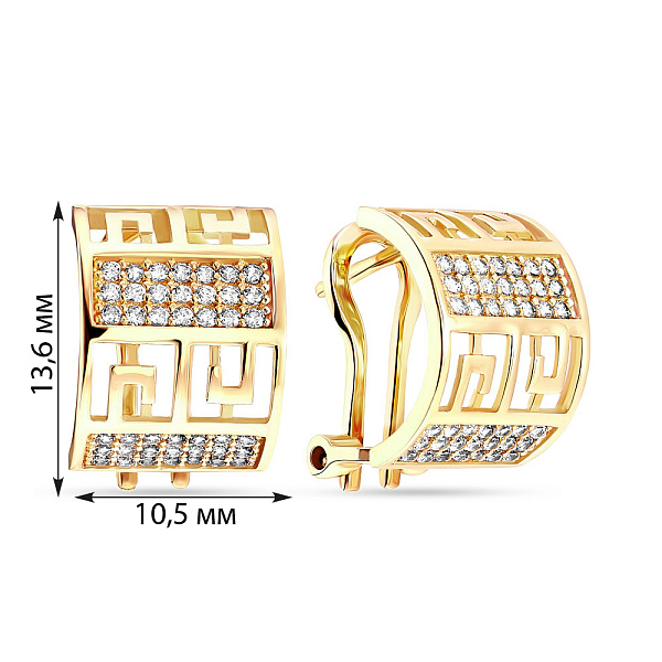 Сережки Олимпия из золота с фианитами  (арт. 105564ж) – изображение 2
