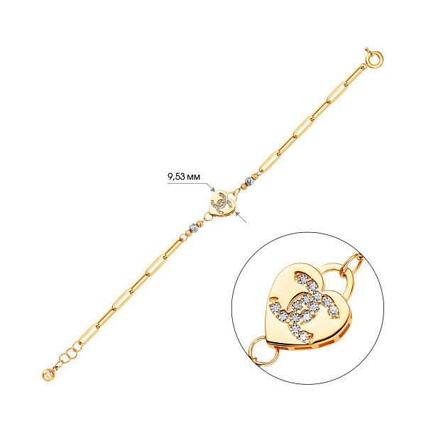 Браслет из желтого золота с фианитами (арт. 325473ж) – изображение 2