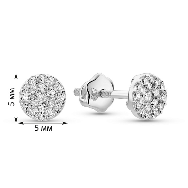 Пусети з білого золота з діамантами (арт. С341601020б) – зображення 2