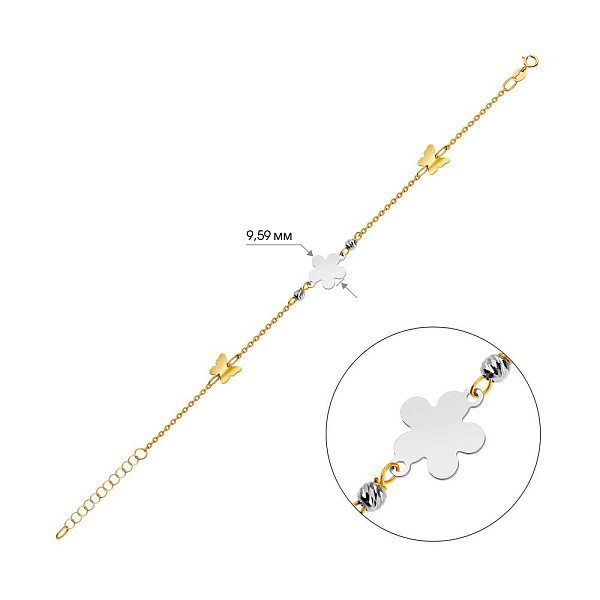 Браслет из комбинированного золота (арт. 325431жб) – изображение 4