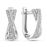 Фото Сережки из белого золота с бриллиантами (арт. С011122020б)