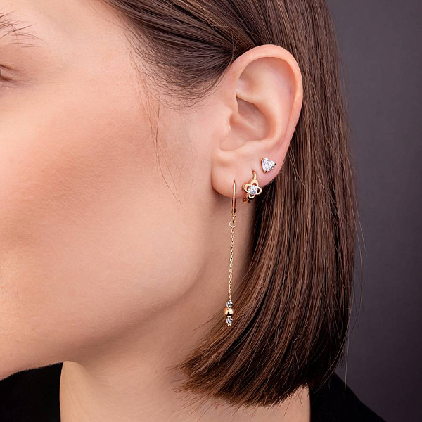 Золоті сережки з підвісками (арт. 1091270кб) – зображення 2