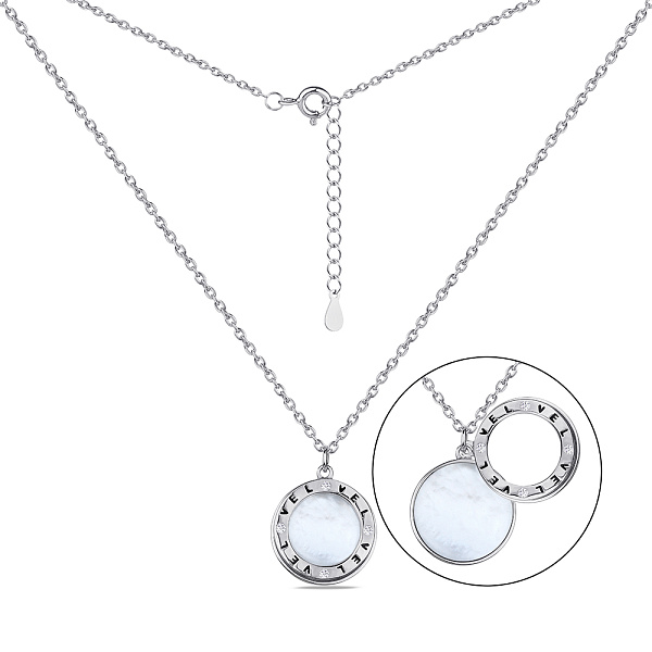 Кольє зі срібла з перламутром і фіанітами (арт. 7507/1294п) – зображення 2