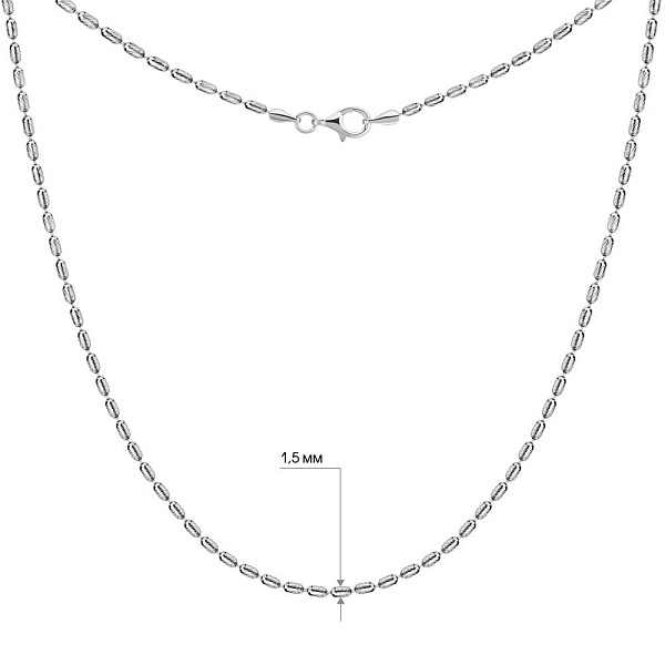 Тонкое серебряное колье без камней (арт. 7507/129а) – изображение 3