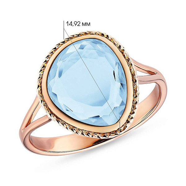 Золотое кольцо с кварцем (арт. 154967Пкг) – изображение 3