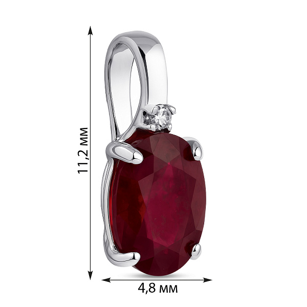 Серебряный кулон с крупным рубином (арт. 7503/2187943Р) – изображение 2