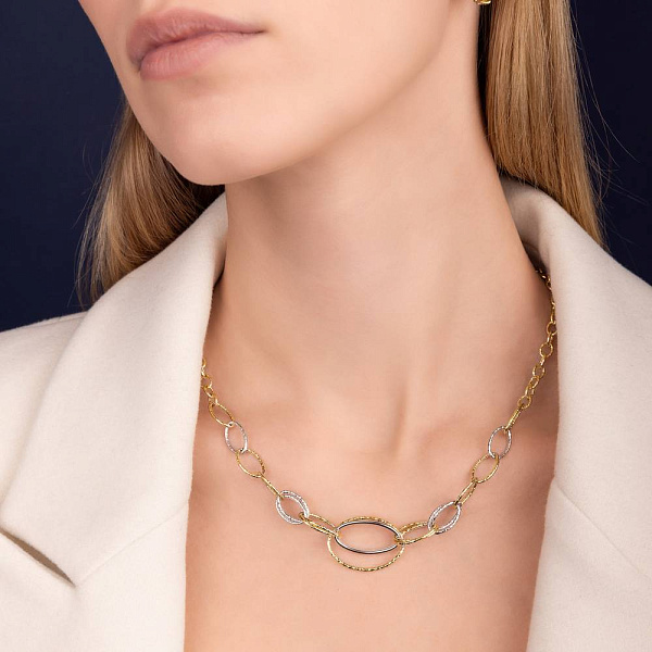 Масивне кольє Francelli з жовтого і білого золота (арт. 352484жб) – зображення 3