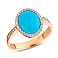 Золотое кольцо с бирюзой и фианитами (арт. 140693ПюГ) – изображение 1