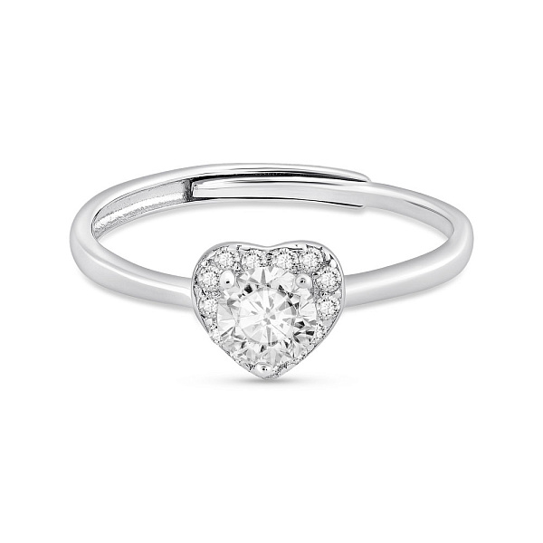 Серебряное кольцо Сердце с фианитами (арт. 7501/8070) – изображение 2