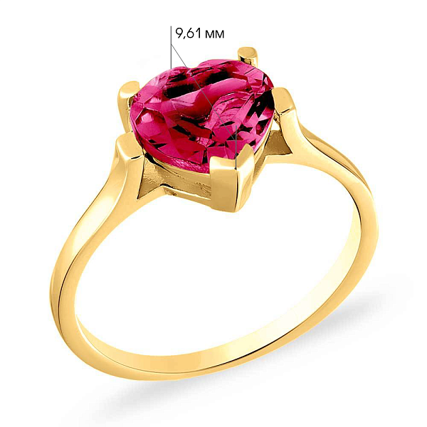 Каблучка з жовтого золота з кварцом (арт. 140592ПжрГ) – зображення 2