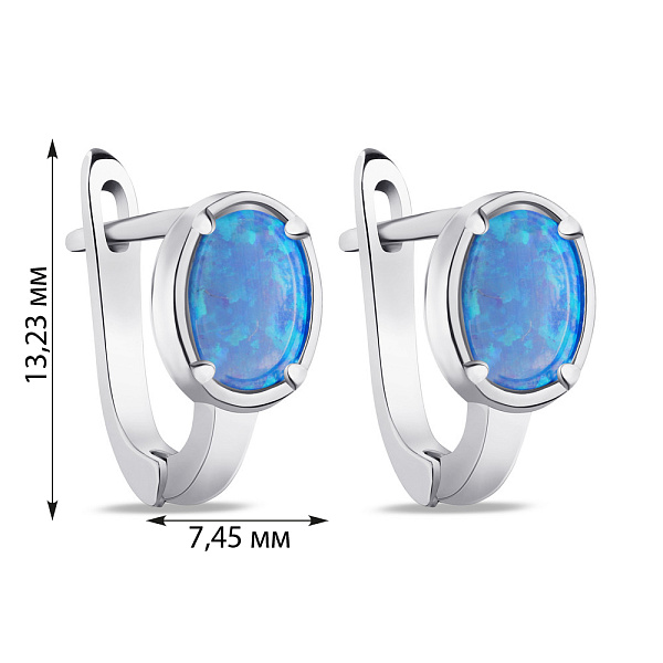 Сережки из серебра с опалом (арт. 7502/3922Пос) – изображение 2