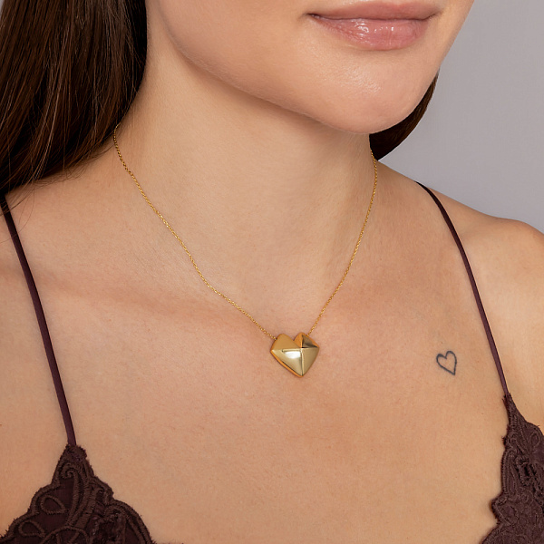 Золотое колье Сердце Francelli (арт. 361425жм) – изображение 4