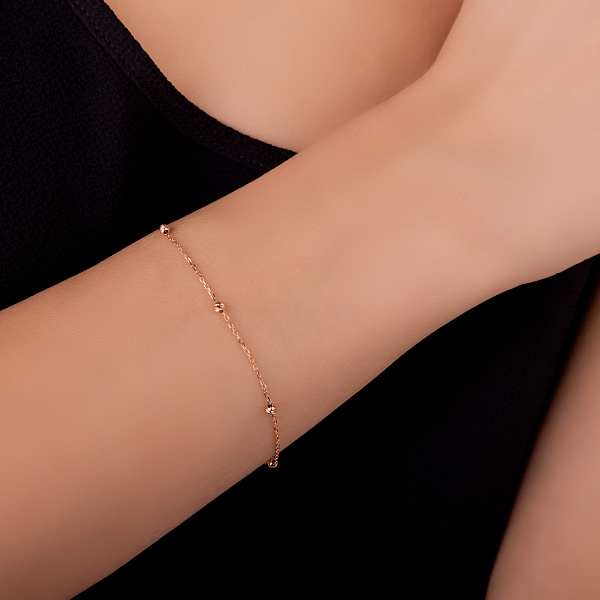 Золотой браслет с шариками (арт. 340064) – изображение 2