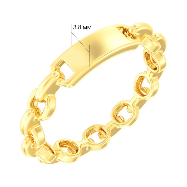 Каблучка з жовтого золота без каміння "Ланки" (арт. 140849ж) – зображення 3