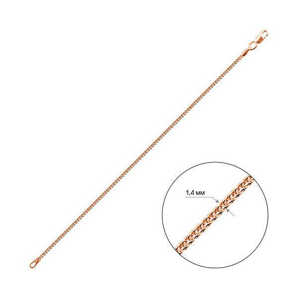 Браслет на ногу з червоного золота (арт. ц313503н) – зображення 4