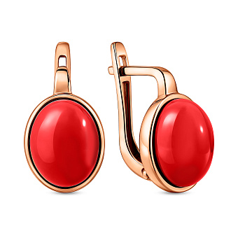 Фото Сережки з червоного золота з коралом (арт. 111146ПкоГ)