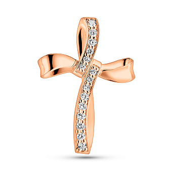 Золотий хрестик з діамантами (арт. П011468005)