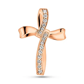 Золотий хрестик з діамантами (арт. П011468005)