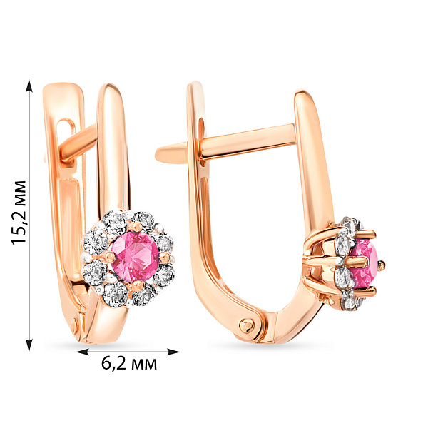 Детские сережки золотые с фианитами (арт. 110384р) – изображение 5