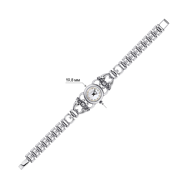 Срібний жіночий годинник з фіанітами (арт. 7926/7110021/1) – зображення 2
