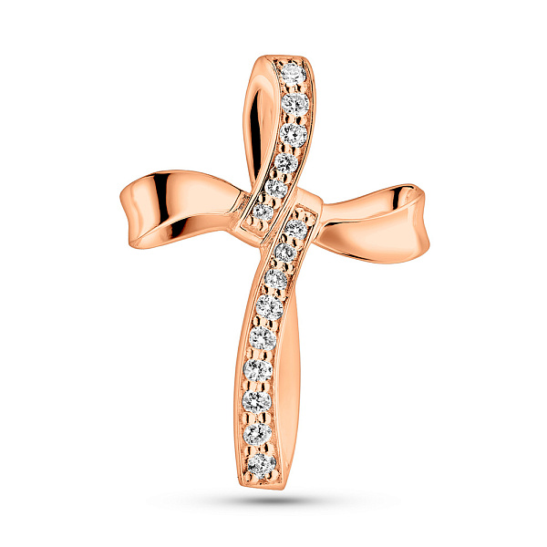 Золотий хрестик з діамантами (арт. П011468005) – зображення 1