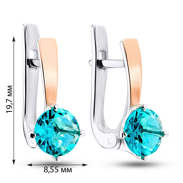Серебряные серьги с аквамаринами (арт. 7202/215Амсп) – изображение 2