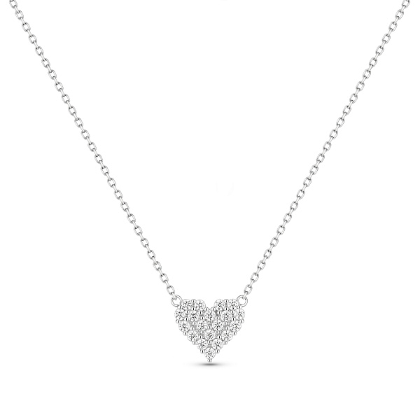 Серебряное колье Сердце с фианитами (арт. 7507/2587) – изображение 1