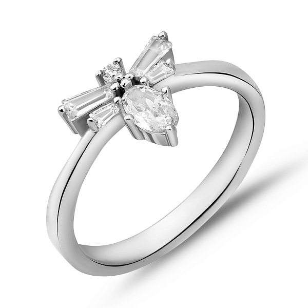 Серебряное кольцо с россыпью фианитов (арт. 7501/8186) – изображение 1