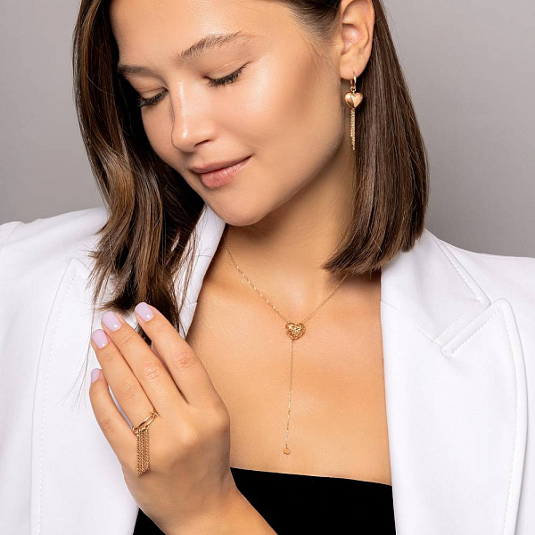 Золоті сережки Сердечка (арт. 1101028) – зображення 4