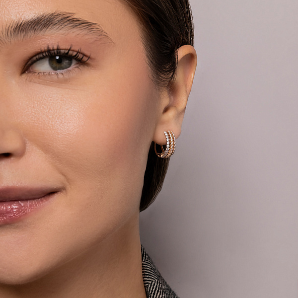 Золоті сережки з фіанітами (арт. 110125) – зображення 4