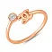 Золотое незамкнутое кольцо с фианитом (арт. 140048) – изображение 1