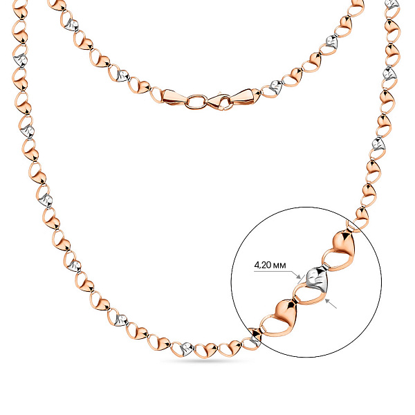 Колье из красного и белого золота без камней (арт. 352142кб) – изображение 2