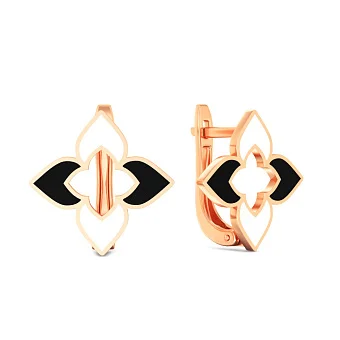 Серьги из красного золота с эмалью (арт. 111368ечб)