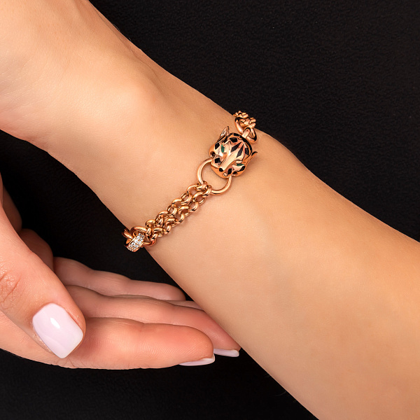 Золотой браслет "Пантеры" (арт. 326055еч) – изображение 2