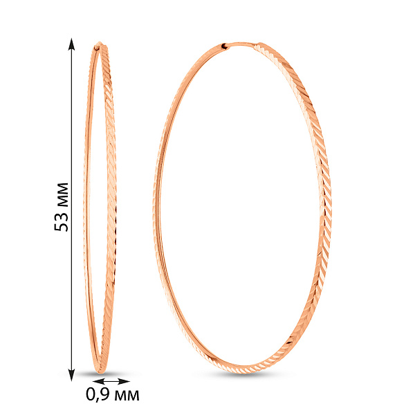 Золотые серьги-кольца с алмазной гранью (арт. 121903/55) – изображение 4