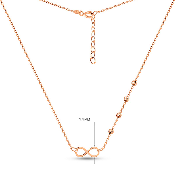 Золотое колье Бесконечность с шариками (арт. 352501) – изображение 4