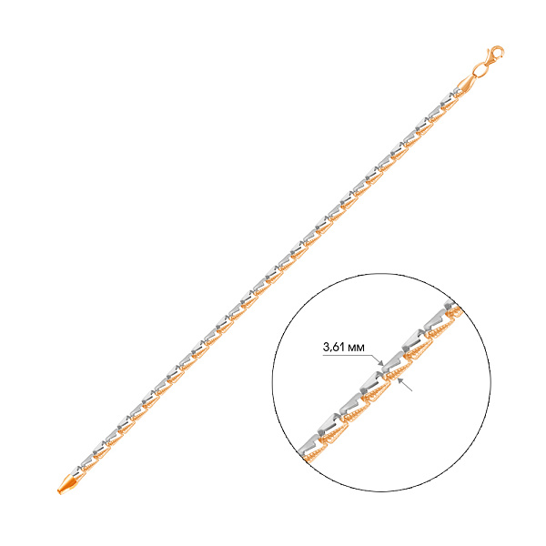 Золотой браслет в комбинированном цвете металла (арт. 321387кб) – изображение 2