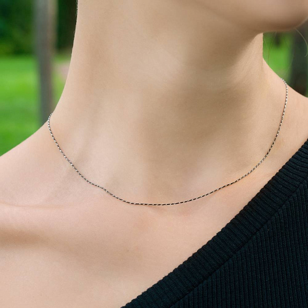 Серебряная цепочка с черным родированием (арт. 7508/1738чр) – изображение 2