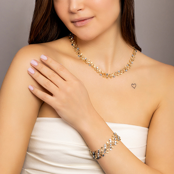 Кольє Francelli з жовтого і білого золота (арт. 352948жб) – зображення 4